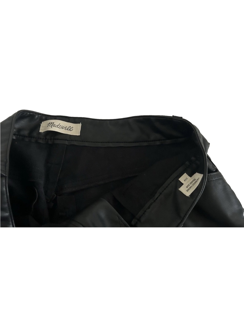 Madewell | The Perfect Vintage Straight Jeans Womens Size 30P Black Faux Leather - Picture 15 of 15